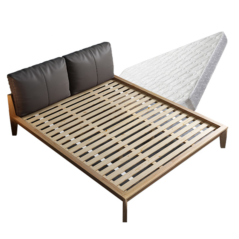 Modern Panel Bed No Distressing Wood Standard Bed Upholstered Headboard