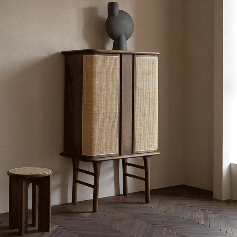 Rectangle Storage Cabinet Solid Wood Standard Cabinet with Doors