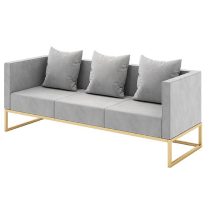 26" Wide Contemporary Gray Sofa Square Arm Sofa for Bonus Room