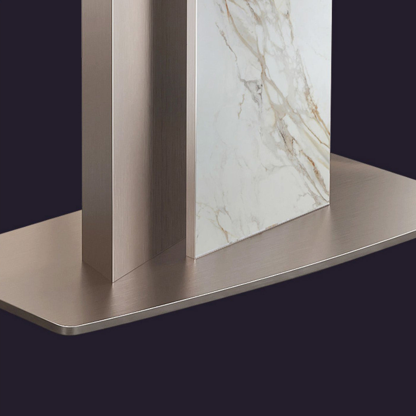 Glam Style Dining Rectangle Table Sintered Stone Table with Metal Legs for Home Use