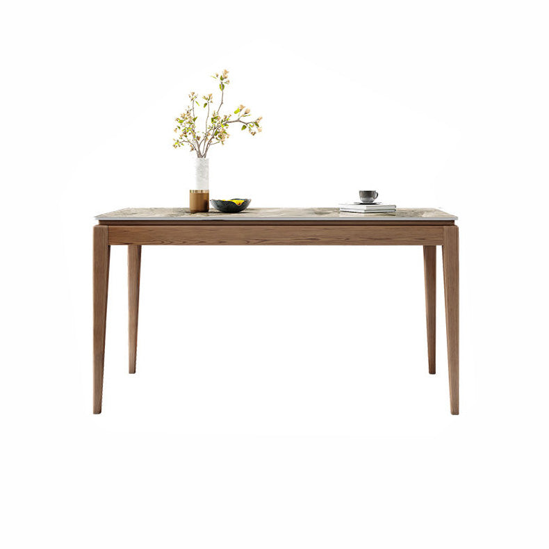 Rectangle Stone Top Dining Table Mid-Century Dining Table for Dining Room