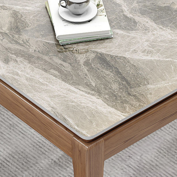 Rectangle Stone Top Dining Table Mid-Century Dining Table for Dining Room