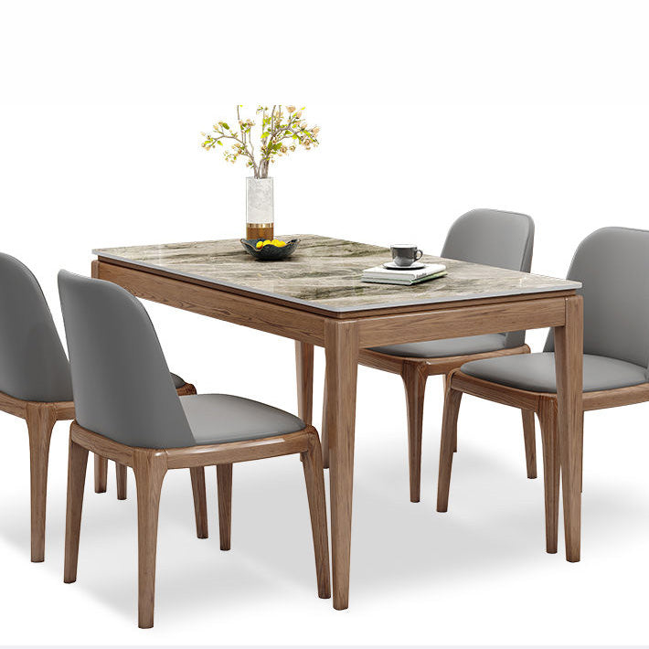 Rectangle Stone Top Dining Table Mid-Century Dining Table for Dining Room