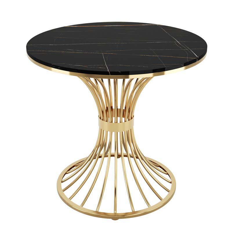 Modern Round Dining Table for Kitchen Dinette Table with Metal Base