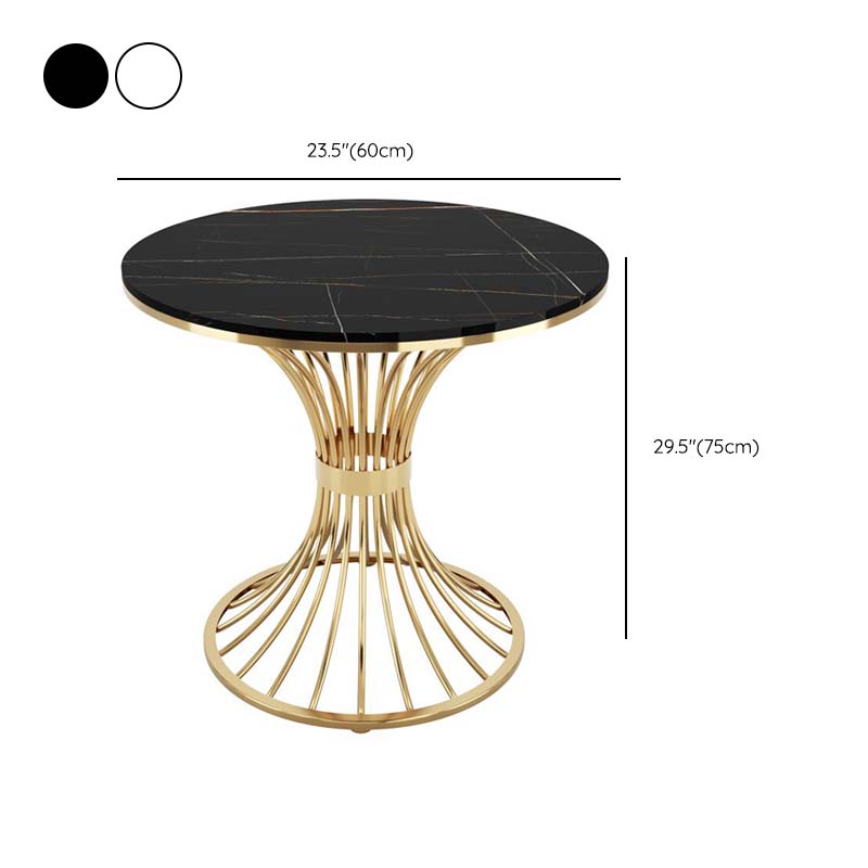 Modern Round Dining Table for Kitchen Dinette Table with Metal Base