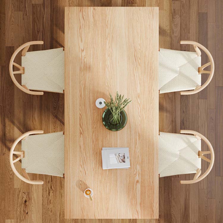 Modern Style Double Pedestal Table Pine Wood Table for Dining Room