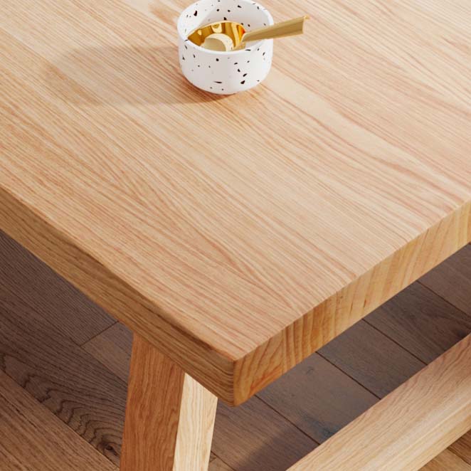 Modern Style Double Pedestal Table Pine Wood Table for Dining Room