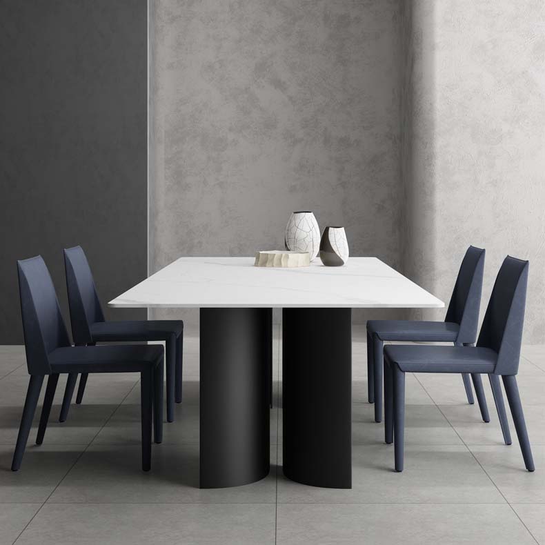 Industrial Style Sintered Stone Dining Table Rectangle Dining Table for Kitchen