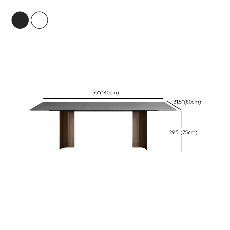 Industrial Style Sintered Stone Dining Table Rectangle Dining Table for Kitchen