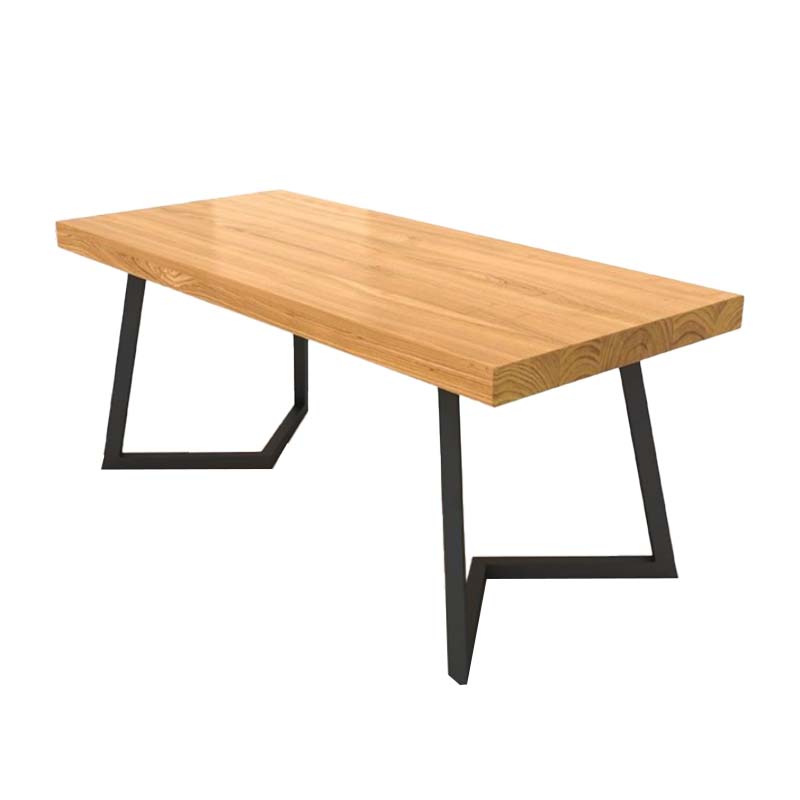Modern Double Pedestal Dining Table Pine Wood Table for Dining Room Cafe