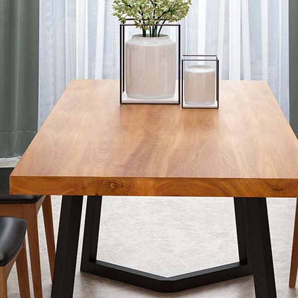 Modern Double Pedestal Dining Table Pine Wood Table for Dining Room Cafe