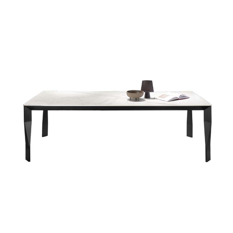 Industrial Style Dining Sintered Stone Table Dining Rectangle Table with Metal Legs