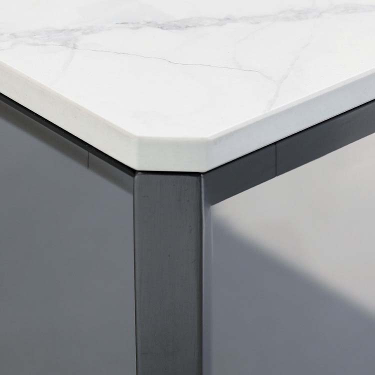 Industrial Style Dining Sintered Stone Table Dining Rectangle Table with Metal Legs