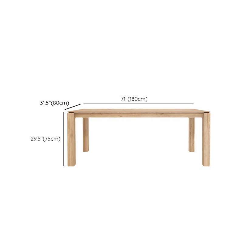Modern 4 Legs Pedestal Dining Table Pine Wood Table for Dining Room