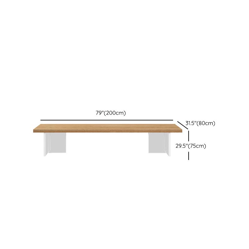Modern Double Pedestal Dining Table Ash Wood Table for Dining Room