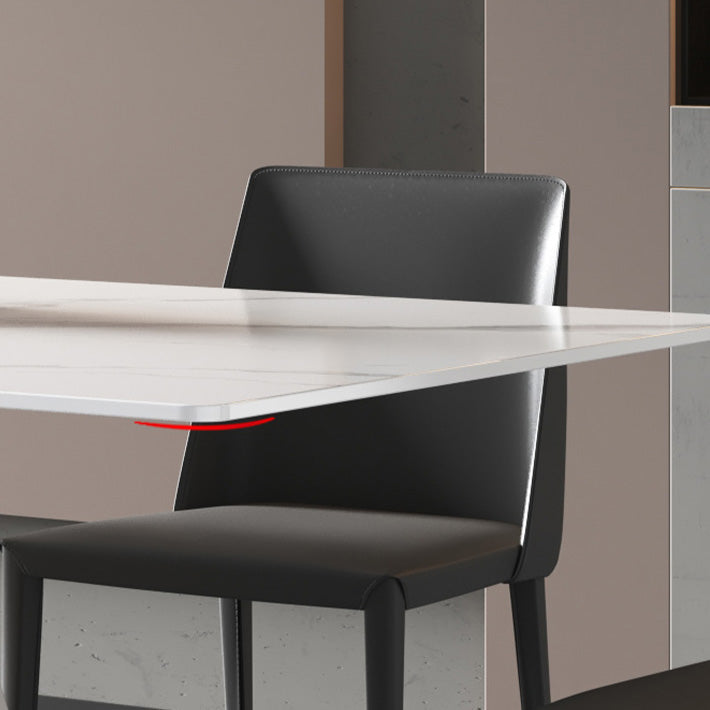 Glam Dining Rectangle Table Sintered Stone Table with Metal Legs for Home Use
