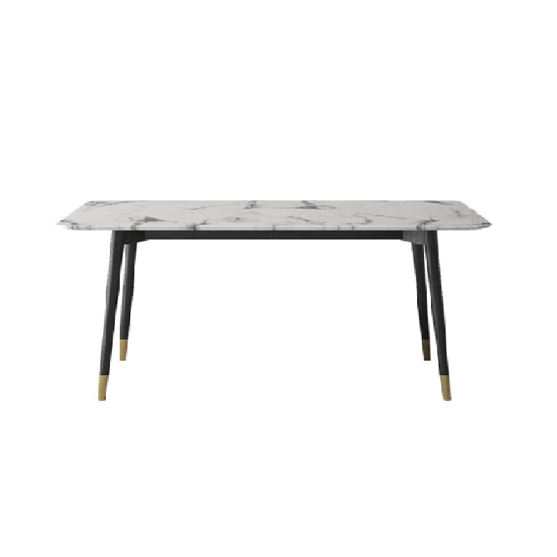 Mid-Century Rectangle Dining Table Stone Dining Table with 4 Legs