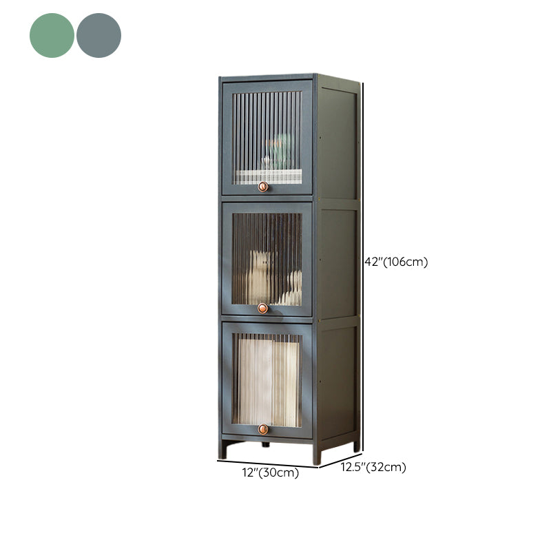 Bamboo Standard Bookcase Scandinavian Closed Back Bookshelf with Cabinets