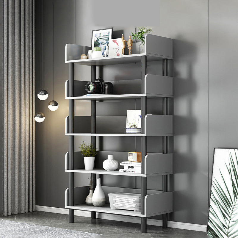 Contemporary Standard Bookshelf Engineered Wood Bookcase with Shelves