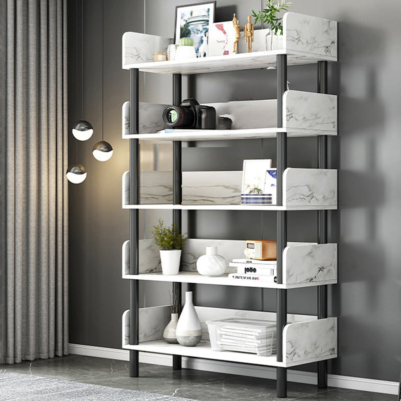 Contemporary Standard Bookshelf Engineered Wood Bookcase with Shelves