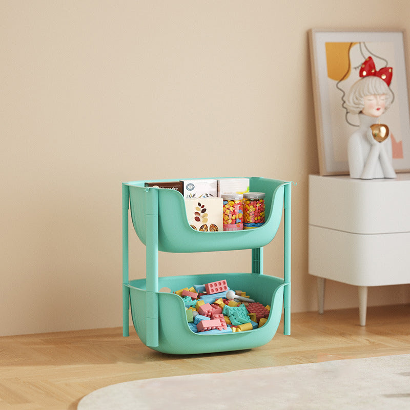 Contemporary Plastic Bookcase Standard Open Back Bookshelf with Shelves