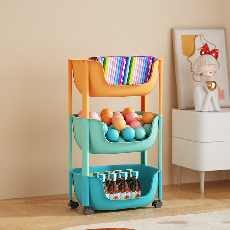 Contemporary Plastic Bookcase Standard Open Back Bookshelf with Shelves