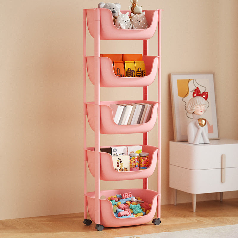Contemporary Plastic Bookcase Standard Open Back Bookshelf with Shelves