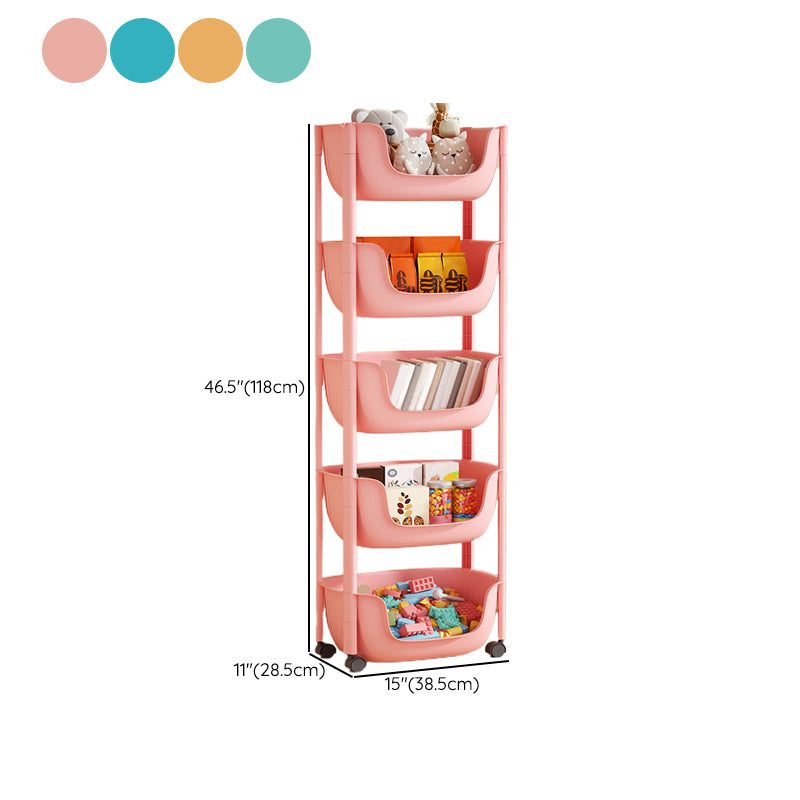 Contemporary Plastic Bookcase Standard Open Back Bookshelf with Shelves