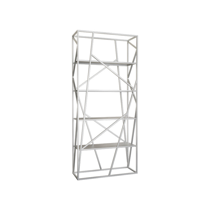 Metal Etagere Bookshelf Scandinavian Open Back Bookcase with Shelves