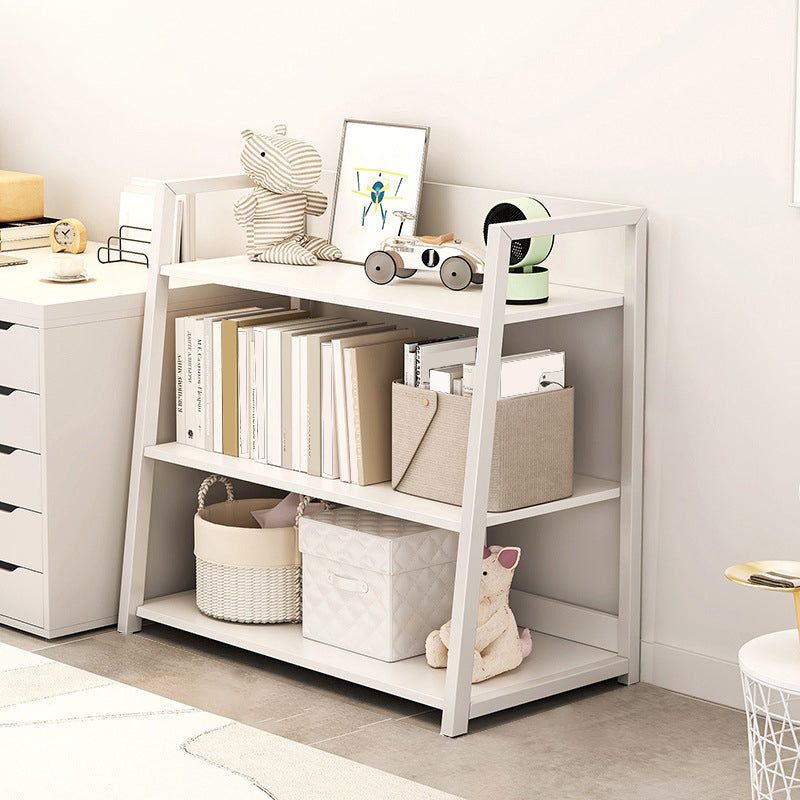 Engineered Wood Bookcase Ladder Contemporary Bookshelf with Shelves