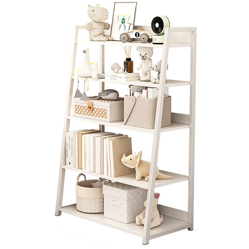 Engineered Wood Bookcase Ladder Contemporary Bookshelf with Shelves