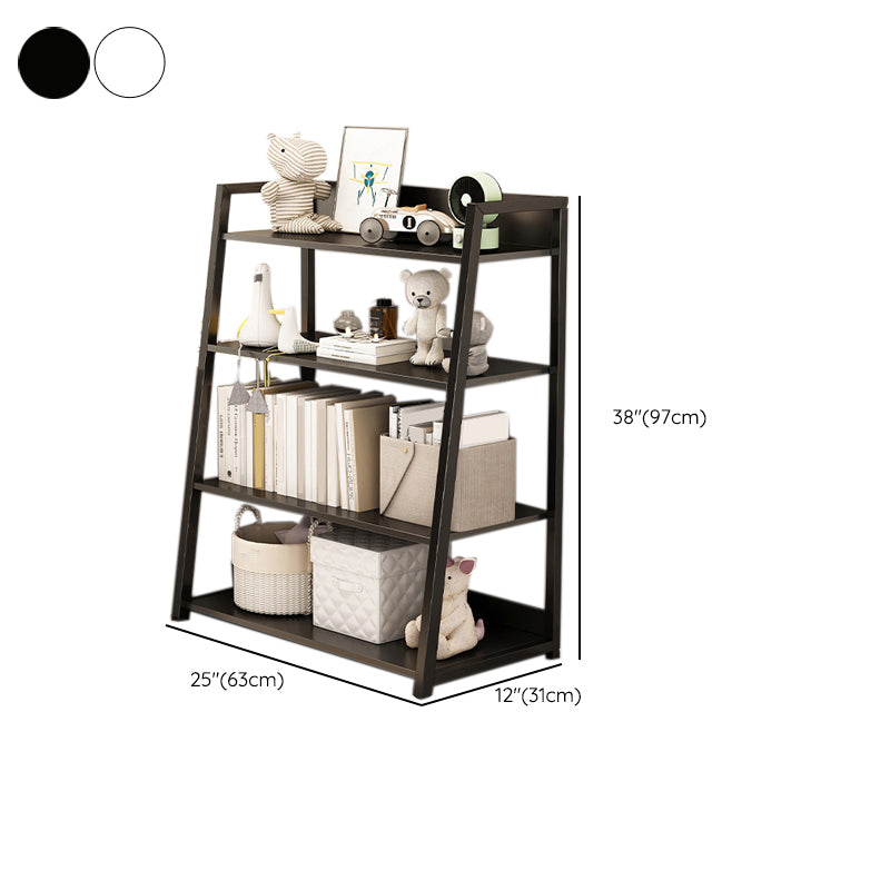 Engineered Wood Bookcase Ladder Contemporary Bookshelf with Shelves