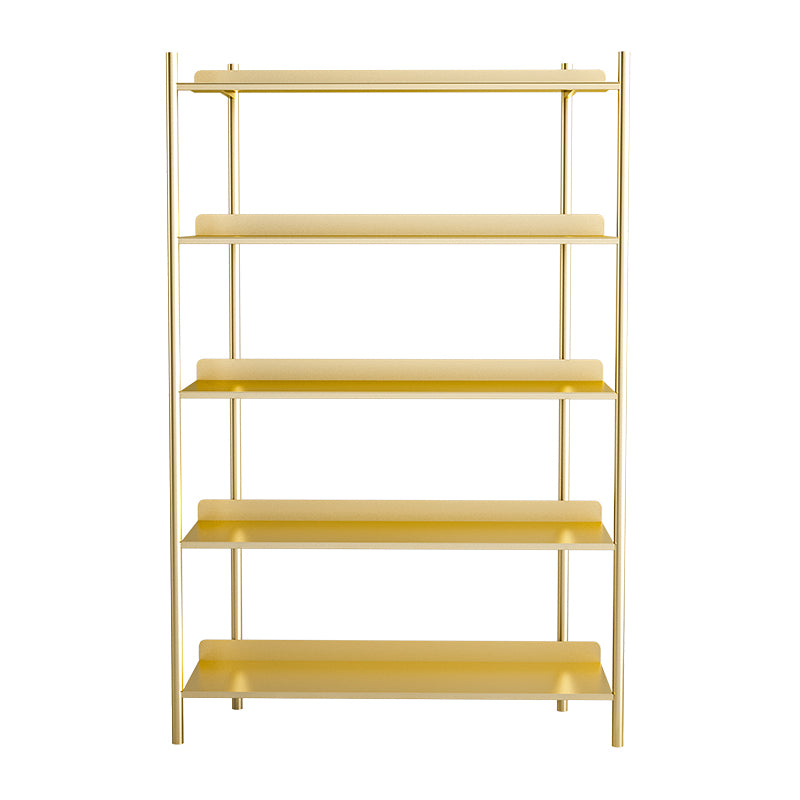 12.6" W Glam Shelf Bookcase Antique Finish Etagere Metal Bookshelf