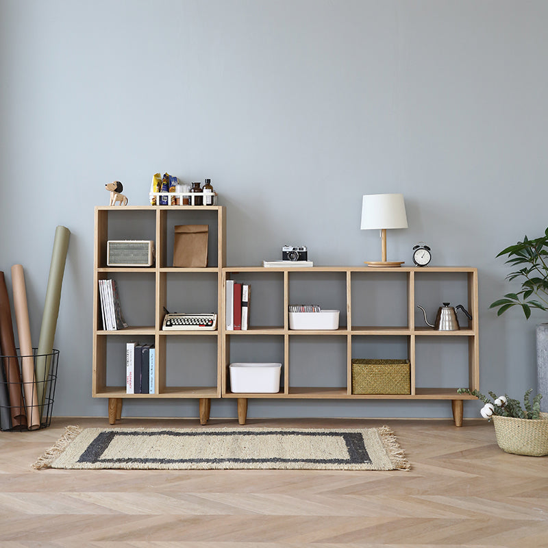 Contemporary Wooden Bookshelf Standard Bookcase with Shelves