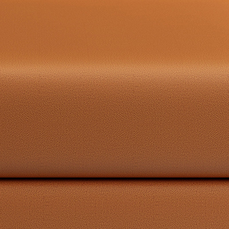 Rectangular Contemporary Ottoman Leather Foot Stool with Black Legs