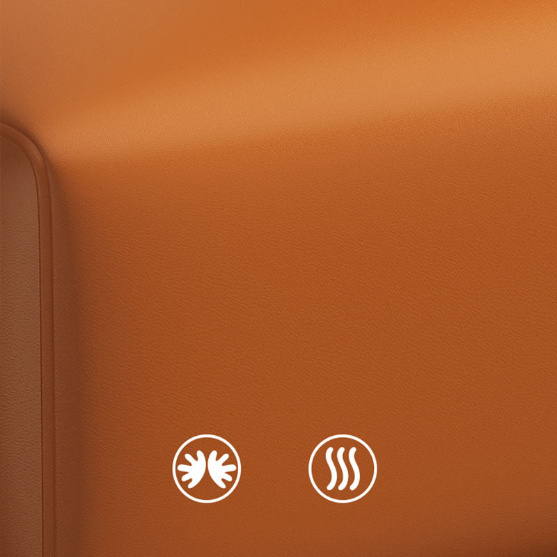 Home Contemporary Rectangular Ottoman Leather Foot Stool with Legs