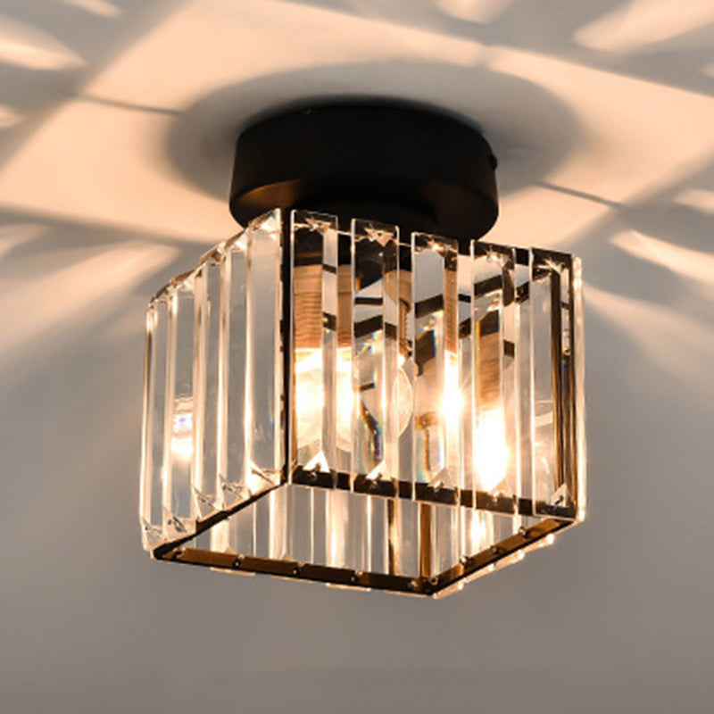 1 - Light Flush Mount in Black / Gold Finish Metal Geometric Ceiling Flush