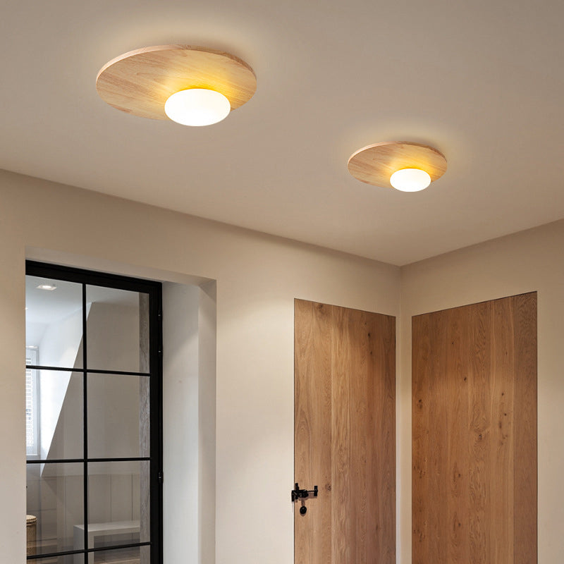 Modern Ceiling Light Wood Flush Mount Lighting for Hallway and Home