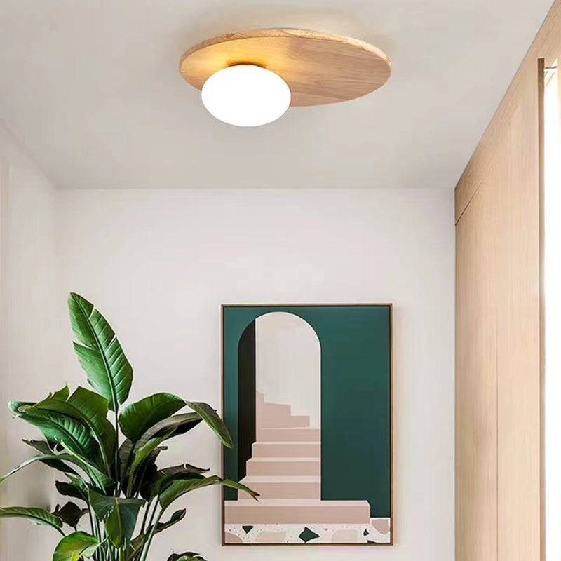 Modern Ceiling Light Wood Flush Mount Lighting for Hallway and Home