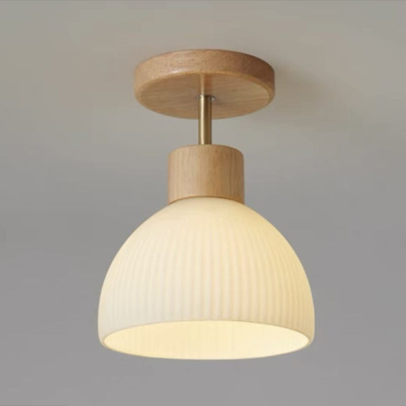 Nordic Ceiling Lamp Wooden Flush Mount Light Fixture for Bedroom