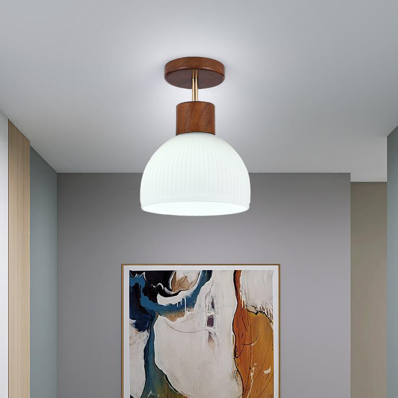 Nordic Ceiling Lamp Wooden Flush Mount Light Fixture for Bedroom