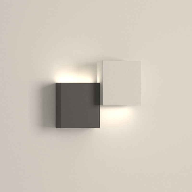 Modern Metal Wall Sconce Square Shape Wall Light with Silicone Shade for Bedroom