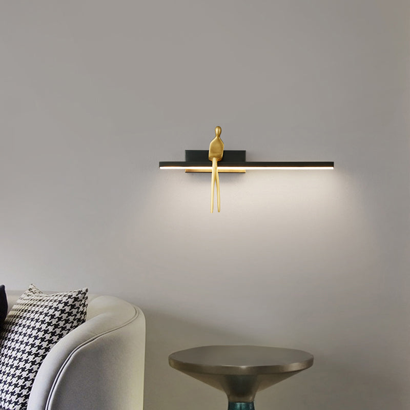 LED Modern Metal Wall Sconce Linear Shape Wall Light with Acrylic Shade for Bedroom