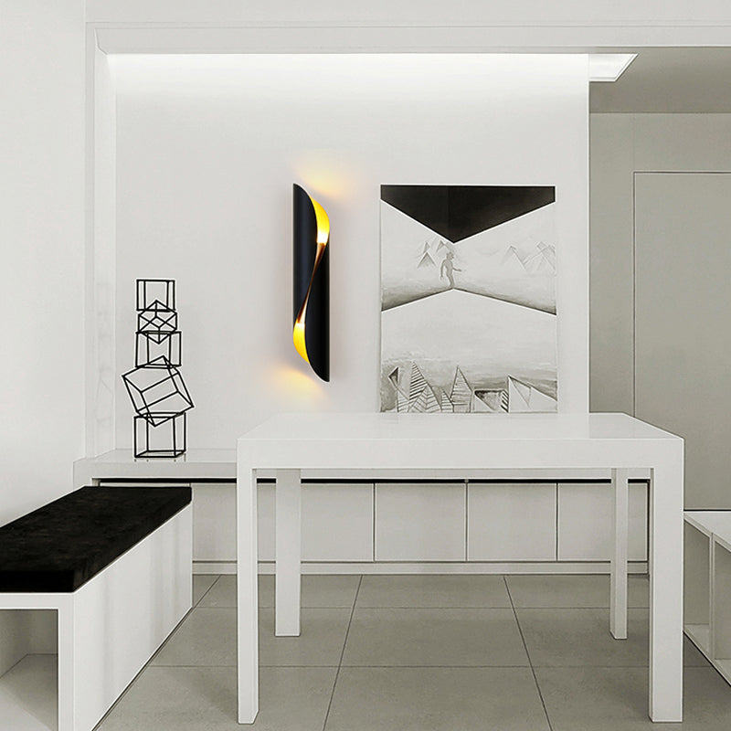 Modern Style Wave Shape Wall Sconce Metal 2 Lights Sconces for Bedroom