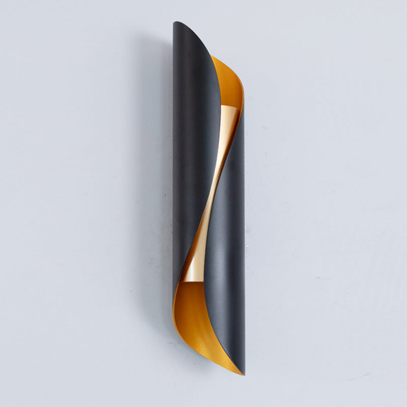 Modern Style Wave Shape Wall Sconce Metal 2 Lights Sconces for Bedroom