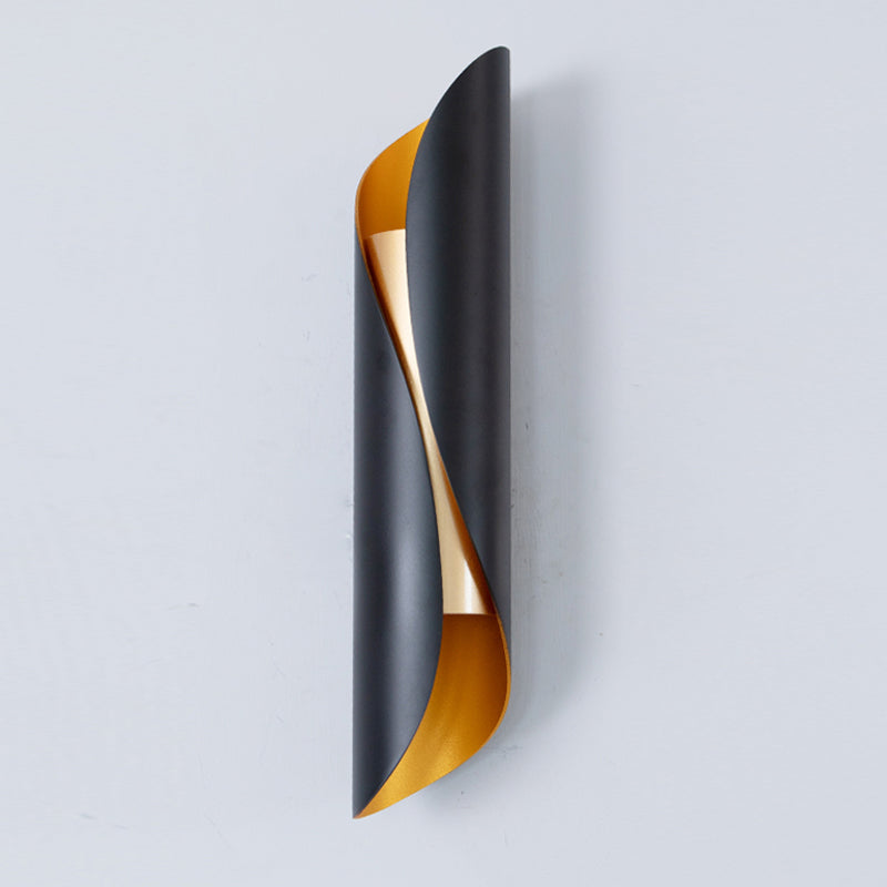Modern Style Wave Shape Wall Sconce Metal 2 Lights Sconces for Bedroom