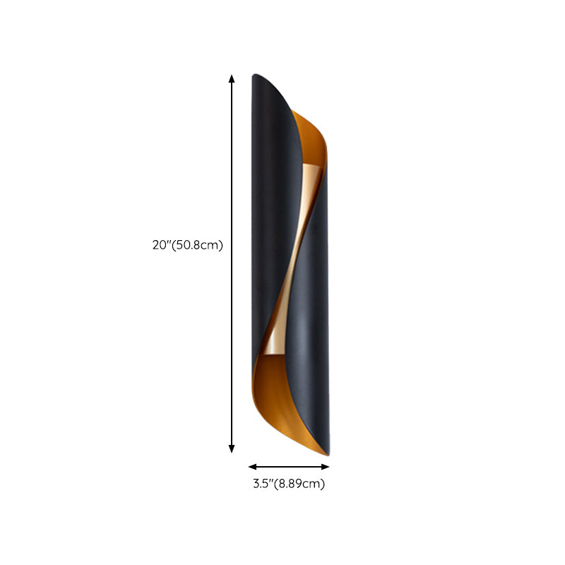 Modern Style Wave Shape Wall Sconce Metal 2 Lights Sconces for Bedroom
