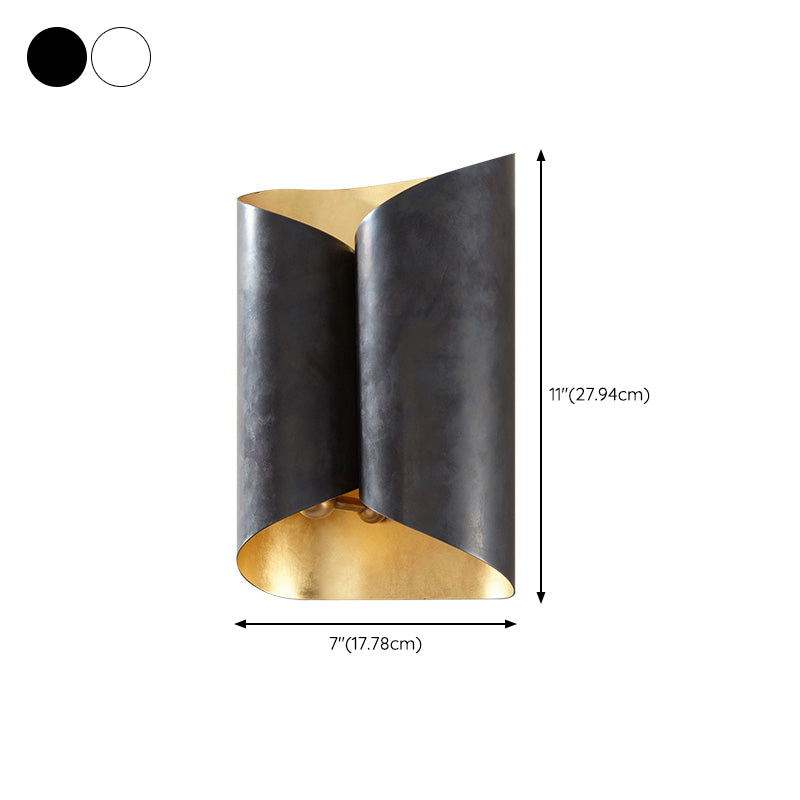 Modern Style Geometry Shape Wall Sconce Metal 2 Lights Sconces for Bedroom