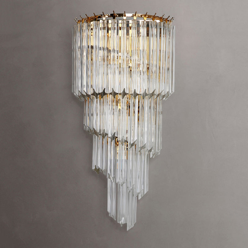 Modern Style Tiered Shape Wall Lamp Crystal Sconces for Bedroom