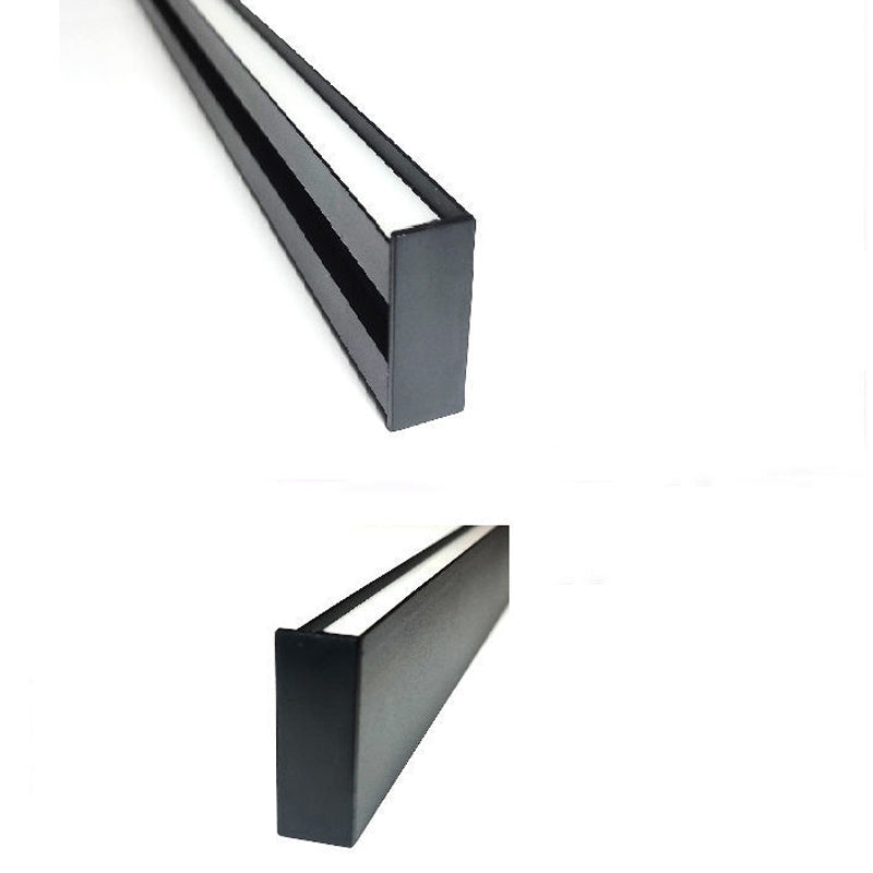 Simplicity Linear Sconce Light Metal 1 Light Wall Lamp in Black